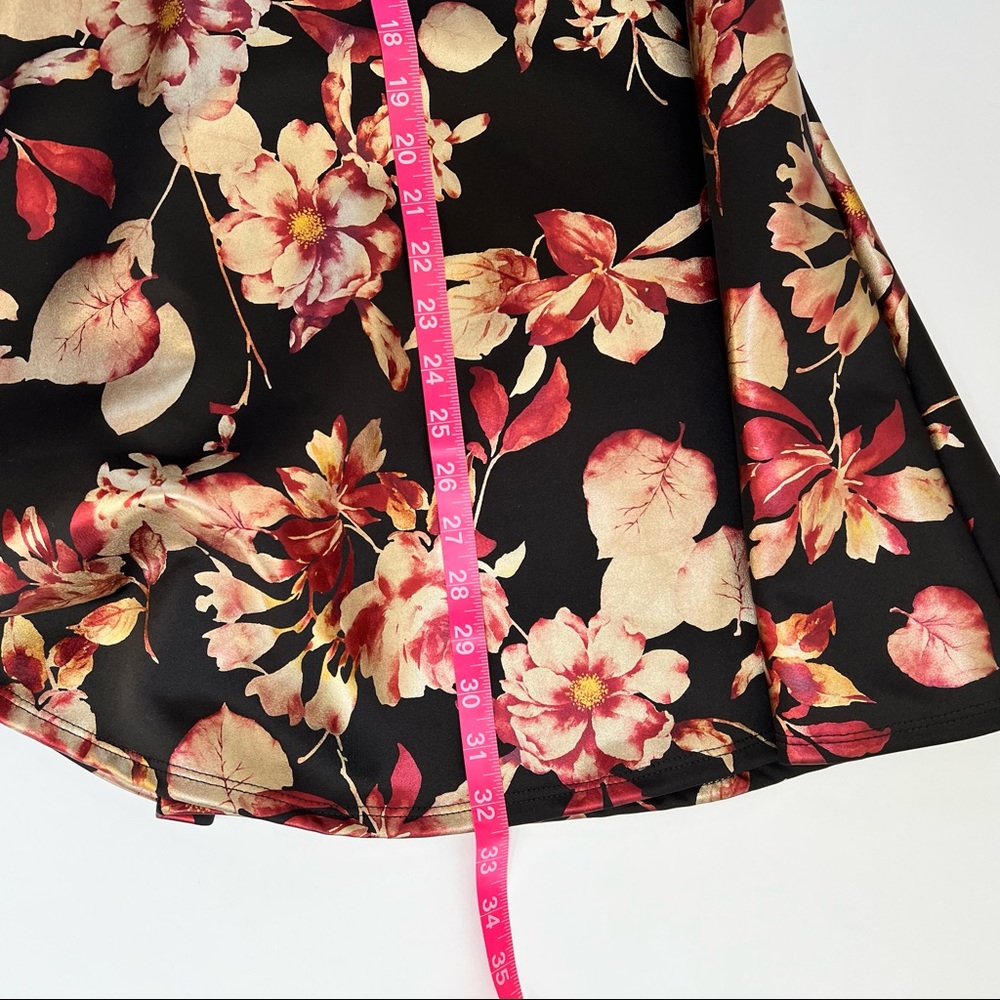 NWT Francesca's Lace and Satin Floral Fit and Flare Tea Length Halter Dress - Picture 15 of 16